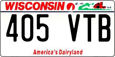 WI license plate 405VTB