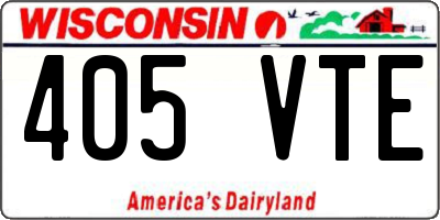 WI license plate 405VTE