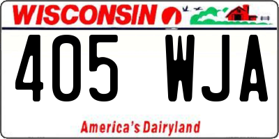 WI license plate 405WJA