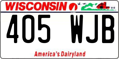 WI license plate 405WJB