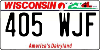 WI license plate 405WJF