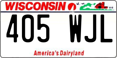 WI license plate 405WJL