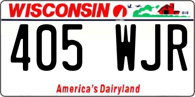 WI license plate 405WJR