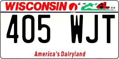 WI license plate 405WJT