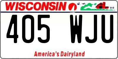 WI license plate 405WJU