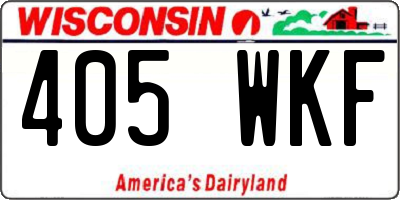 WI license plate 405WKF