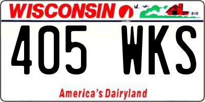 WI license plate 405WKS
