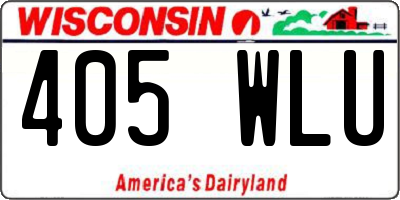 WI license plate 405WLU
