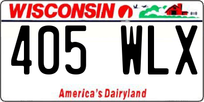 WI license plate 405WLX