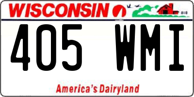 WI license plate 405WMI