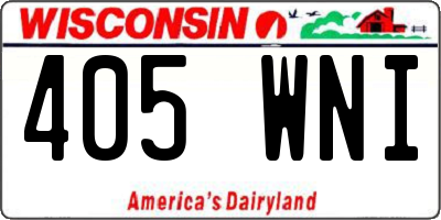 WI license plate 405WNI
