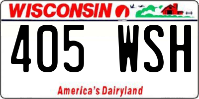 WI license plate 405WSH