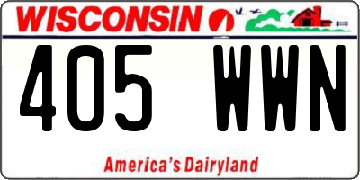 WI license plate 405WWN