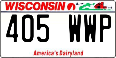 WI license plate 405WWP