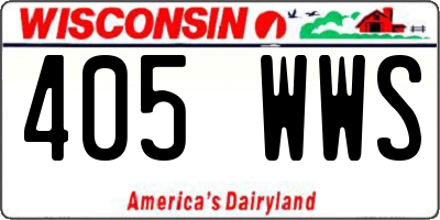 WI license plate 405WWS