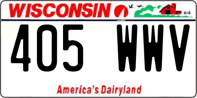 WI license plate 405WWV