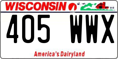 WI license plate 405WWX