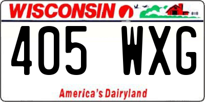 WI license plate 405WXG