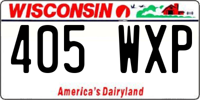 WI license plate 405WXP