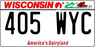 WI license plate 405WYC