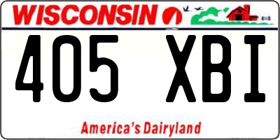 WI license plate 405XBI