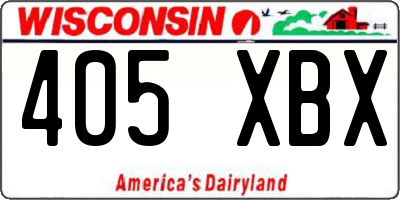 WI license plate 405XBX