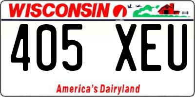 WI license plate 405XEU