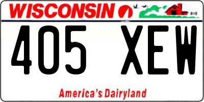 WI license plate 405XEW