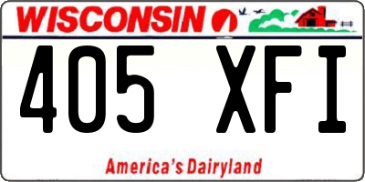 WI license plate 405XFI