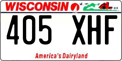 WI license plate 405XHF