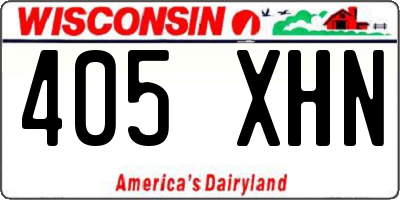 WI license plate 405XHN