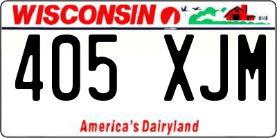 WI license plate 405XJM