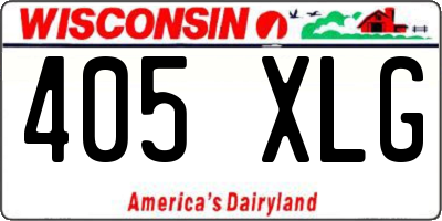 WI license plate 405XLG