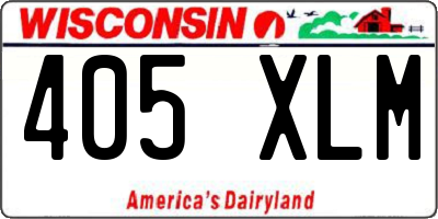 WI license plate 405XLM
