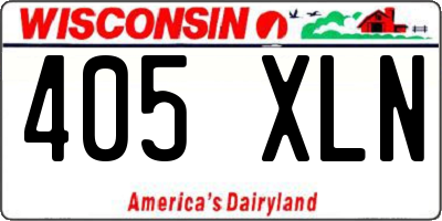 WI license plate 405XLN