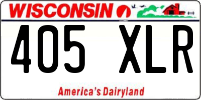 WI license plate 405XLR