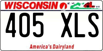 WI license plate 405XLS
