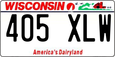 WI license plate 405XLW