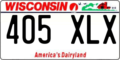 WI license plate 405XLX