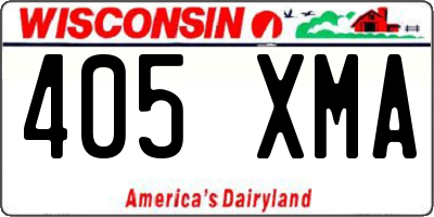 WI license plate 405XMA