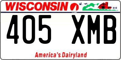 WI license plate 405XMB