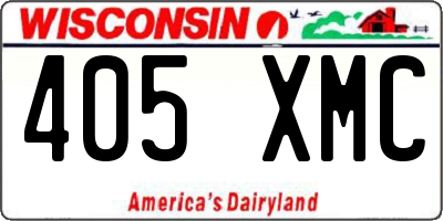 WI license plate 405XMC