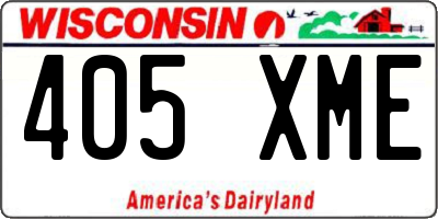 WI license plate 405XME