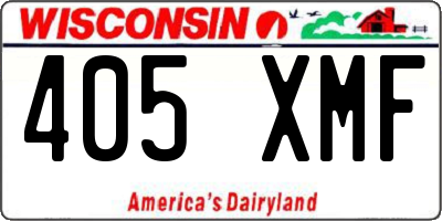 WI license plate 405XMF