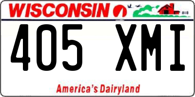 WI license plate 405XMI