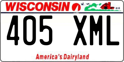 WI license plate 405XML
