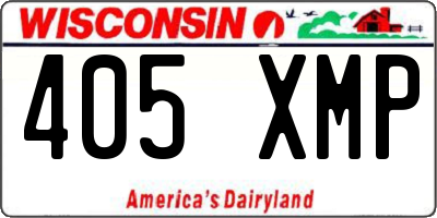 WI license plate 405XMP