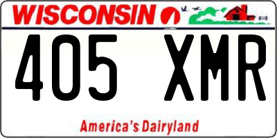 WI license plate 405XMR