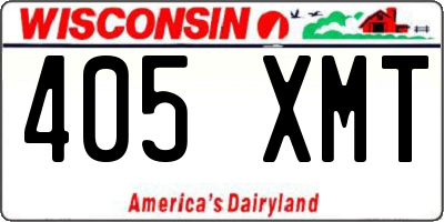 WI license plate 405XMT