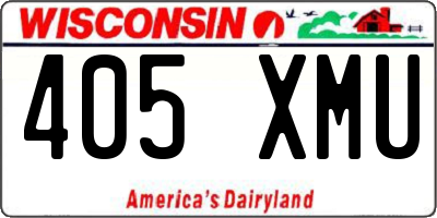 WI license plate 405XMU